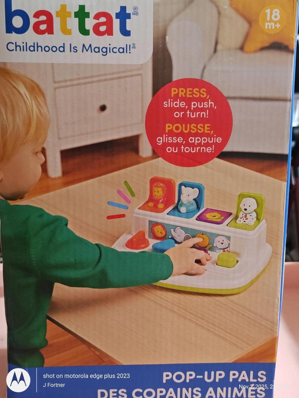 Battat Pop-Up Pals Color Sorting Animal Push & Pop Up Toy for Kids 18 Months